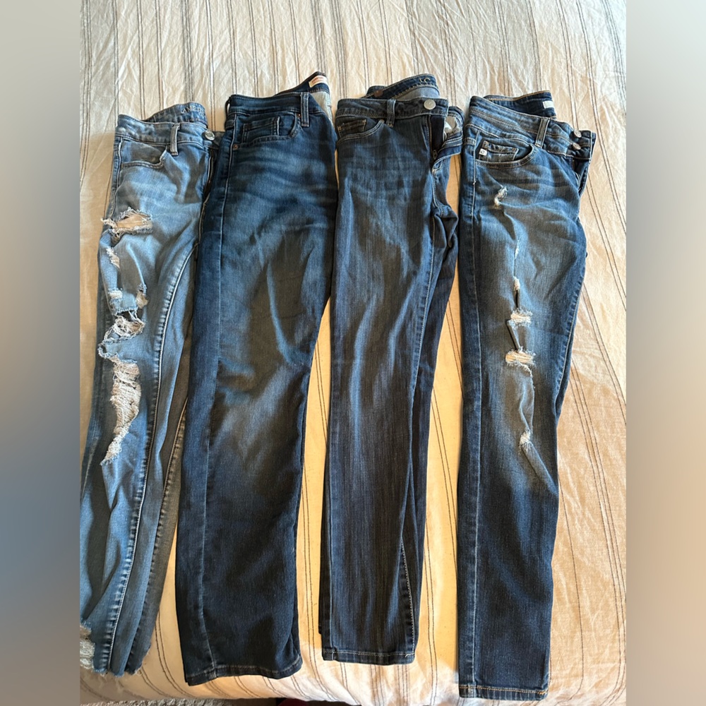 Multiple brand name skinny jeans